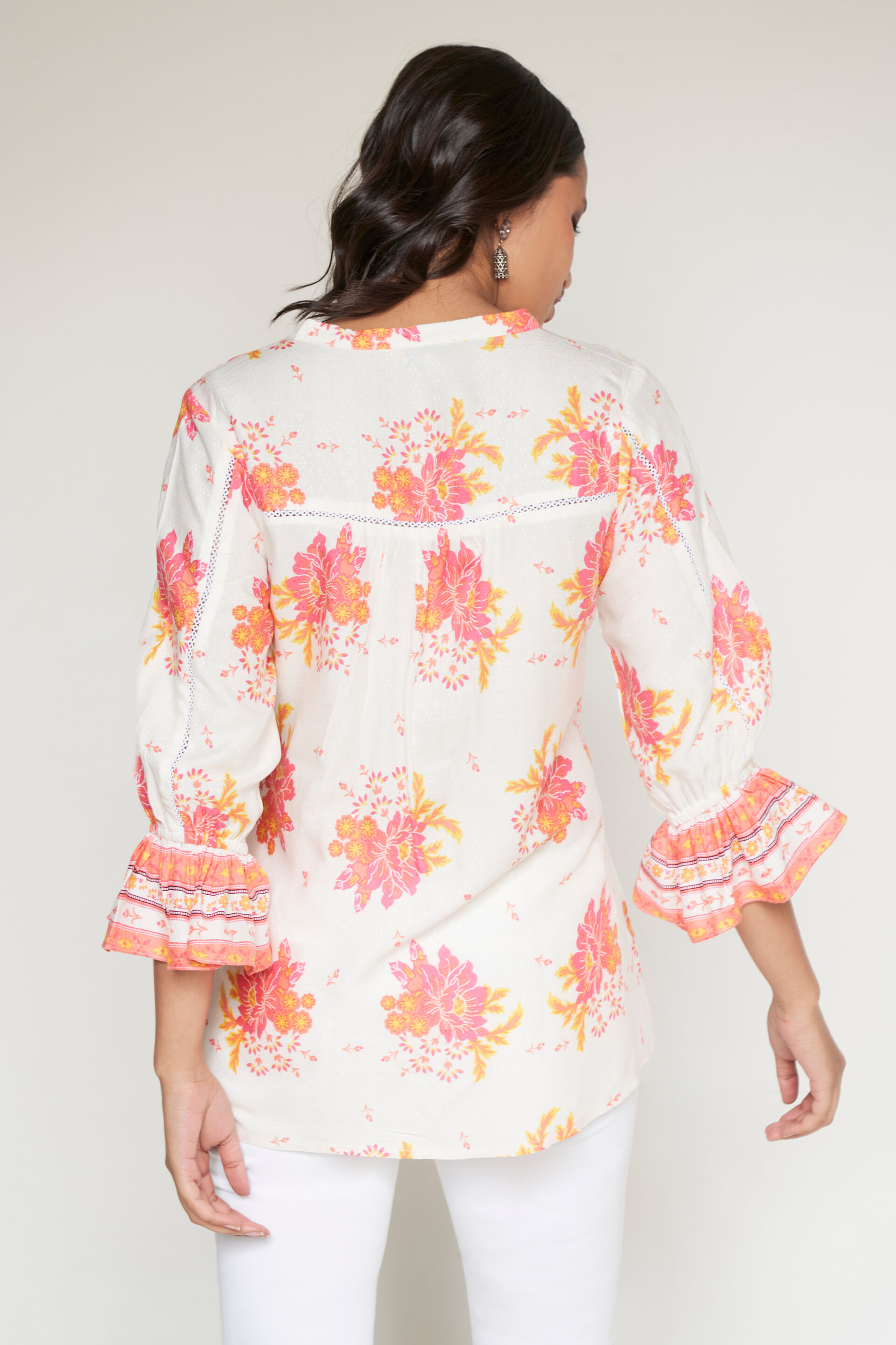 Pink Floral Shirt Style Top, Pink, image 6